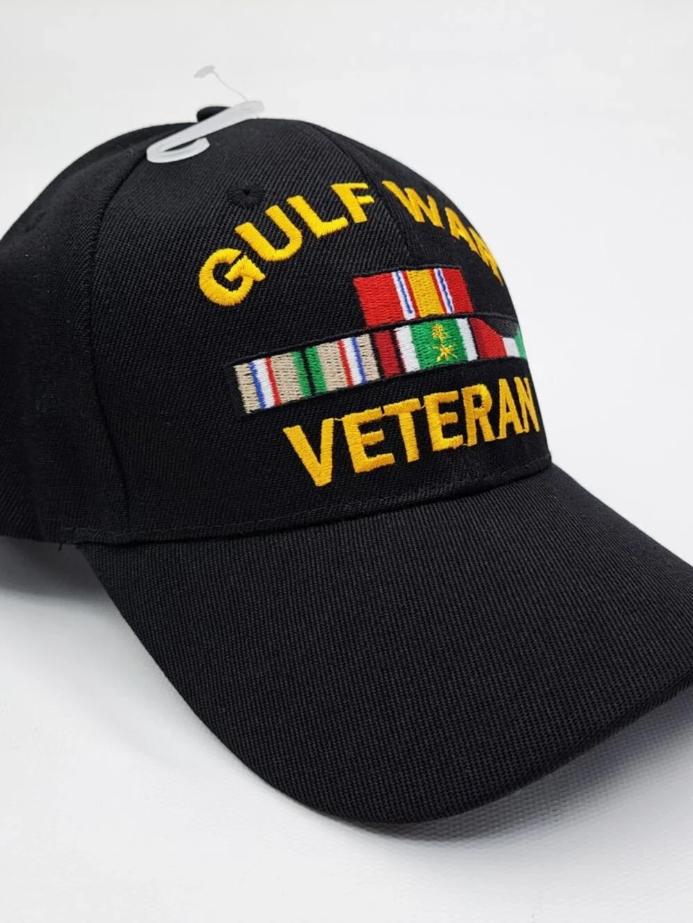 Licensed Gulf War Veteran Hat Black Campaign Ribbon Military Service Adjustable!